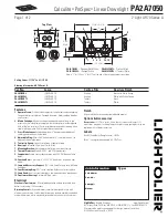 Lightolier Calculite ProSpec PA2A7050 Specification предпросмотр