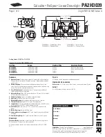 Lightolier Calculite ProSpec PA2H3039 Specification предпросмотр