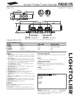 Lightolier Calculite ProSpec PA3A1175 Specification preview