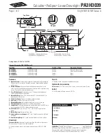 Предварительный просмотр 1 страницы Lightolier Calculite ProSpec PA3H3039 Specification