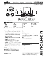 Lightolier Calculite ProSpec PA3M1675 Specification предпросмотр