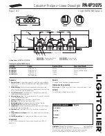 Lightolier Calculite ProSpec PA4P3075 Specification предпросмотр