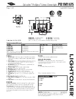 Lightolier Calculite ProSpec PB1M1675 Specification предпросмотр