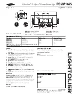 Lightolier Calculite ProSpec PB2M1675 Specification предпросмотр