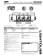 Lightolier Calculite ProSpec PB3H3070 Specification предпросмотр