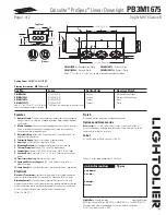 Lightolier Calculite ProSpec PB3M1675 Specification preview