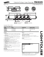 Предварительный просмотр 1 страницы Lightolier Calculite ProSpec PB4H3870 Specification