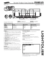 Preview for 1 page of Lightolier Calculite ProSpec PB4M1675 Specification