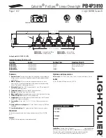 Lightolier Calculite ProSpec PB4P3810 Specification предпросмотр