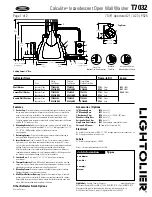 Lightolier Calculite T7032 Specification preview