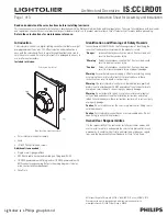 Предварительный просмотр 1 страницы Lightolier CCLRD01 Assembly And Installation