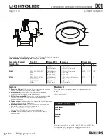 Предварительный просмотр 1 страницы Lightolier D01 Specification