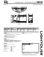 Lightolier Decorative Visor 1 40618U Specification preview