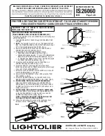 Preview for 1 page of Lightolier END FEED AND FLOATING CANOPY MOUNTING KIT Instructions For Maintenance Reference