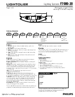 Предварительный просмотр 1 страницы Lightolier F7000-20 Specification Sheet