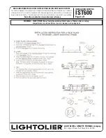 Предварительный просмотр 1 страницы Lightolier Face plate lamp Instructions For Maintenance Reference