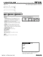 Lightolier FBP Low Profile Fluorescent Emergency Ballast FBP520L Specification Sheet предпросмотр