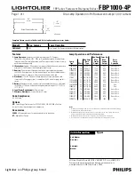 Lightolier FBP Series Fluorescent Emergency Ballast FBP1000-4P Specification Sheet предпросмотр