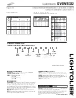 Предварительный просмотр 2 страницы Lightolier GUARDSMAN GV4WB332 Specification