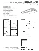 Предварительный просмотр 1 страницы Lightolier H9S2GLR254 Specification