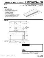 Lightolier HDB2SLW154 Specification Sheet предпросмотр