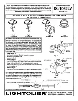 Lightolier IS:1062LV Instruction Sheet предпросмотр