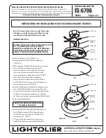 Предварительный просмотр 1 страницы Lightolier IS:6706 Instruction Sheet