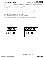 Lightolier IS-RGB Assembly And Installation Manual предпросмотр