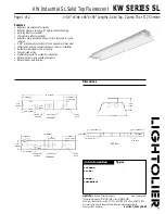 Lightolier KW SERIES SL Specification предпросмотр