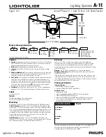 Lightolier Lighting Systems A-11 Specification Sheet предпросмотр