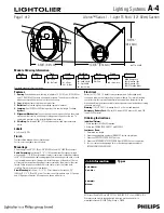 Предварительный просмотр 1 страницы Lightolier Lighting Systems A-4 Specification Sheet