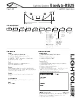 Lightolier Lighting Systems Baselyte-BSL15 Specifications preview