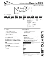 Preview for 1 page of Lightolier Lighting Systems Baselyte-BSL16 Specifications