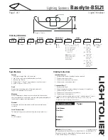 Предварительный просмотр 1 страницы Lightolier Lighting Systems Baselyte-BSL21 Specification Sheet