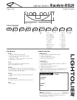 Lightolier Lighting Systems Baselyte-BSL24 Specification Sheet предпросмотр