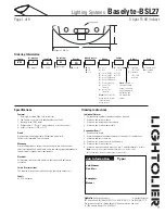 Предварительный просмотр 1 страницы Lightolier Lighting Systems Baselyte-BSL27 Specifications