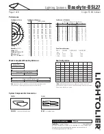 Предварительный просмотр 2 страницы Lightolier Lighting Systems Baselyte-BSL27 Specifications