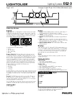 Preview for 1 page of Lightolier Lighting Systems EG2-3 Specification Sheet