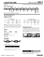 Предварительный просмотр 2 страницы Lightolier Lighting Systems EG2-5 Specification Sheet