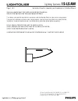 Предварительный просмотр 1 страницы Lightolier Lighting Systems IS-LSAW Assembly And Installation Manual