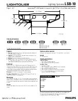 Предварительный просмотр 1 страницы Lightolier Lighting Systems LSB-10 Specification Sheet