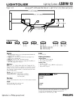 Предварительный просмотр 1 страницы Lightolier Lighting Systems LSBW-13 Specification Sheet