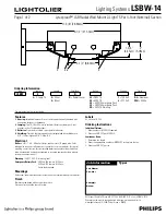 Lightolier Lighting Systems LSBW-14 Specification Sheet предпросмотр