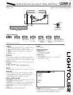 Lightolier Lighting Systems Lytespread Alpha Wall Mount LSAW-2 Specifications предпросмотр