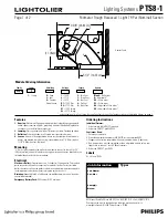 Предварительный просмотр 1 страницы Lightolier Lighting Systems PTS8-1 Specification Sheet