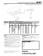 Lightolier Lytecaster 1000P1 Specification предпросмотр