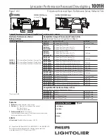 Lightolier Lytecaster 1001H Specification предпросмотр