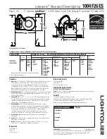 Lightolier Lytecaster 1004F26ES Specification предпросмотр