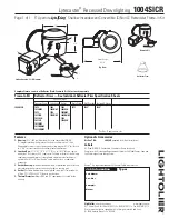 Lightolier Lytecaster 1004SICR Specification предпросмотр