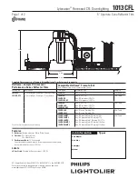 Предварительный просмотр 1 страницы Lightolier Lytecaster 1013CFL Specification